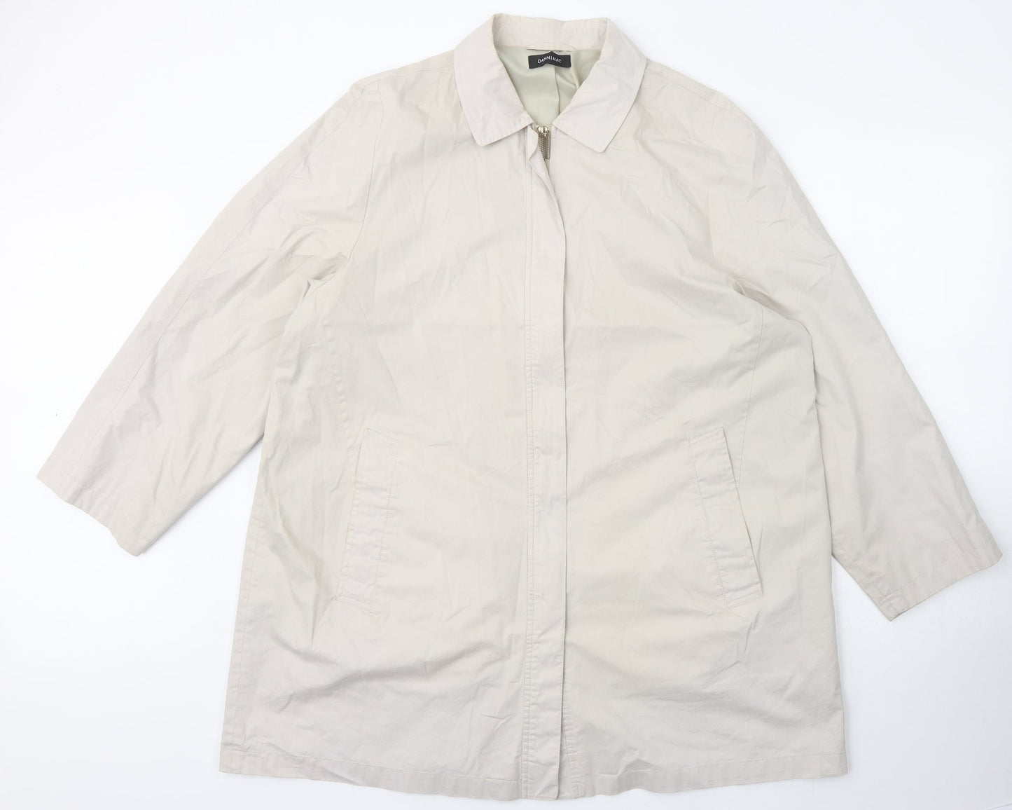 Dannimac Womens Ivory   Overcoat Coat Size L  Zip