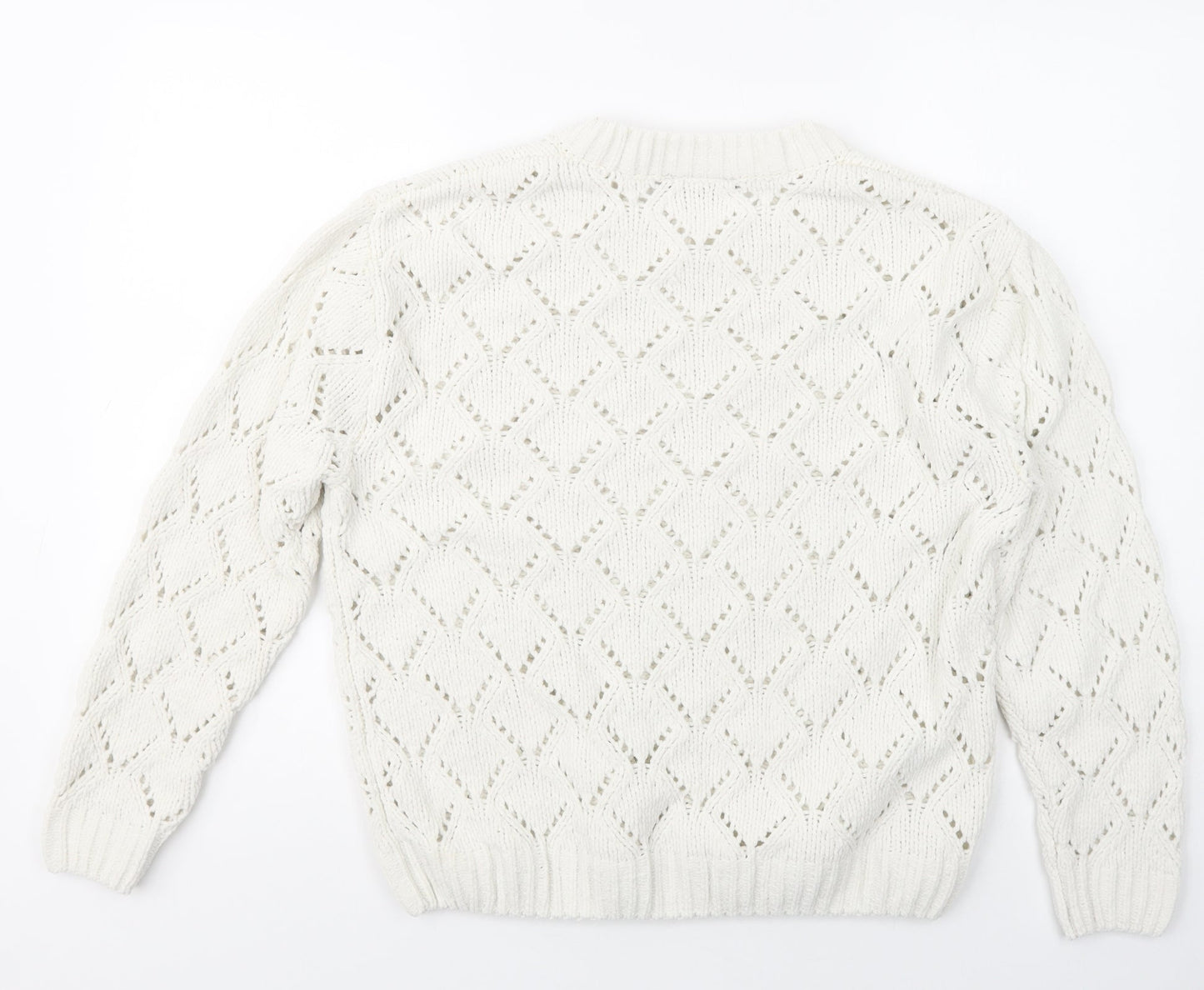 KappAhl Womens Ivory Crew Neck  Polyester Pullover Jumper Size S