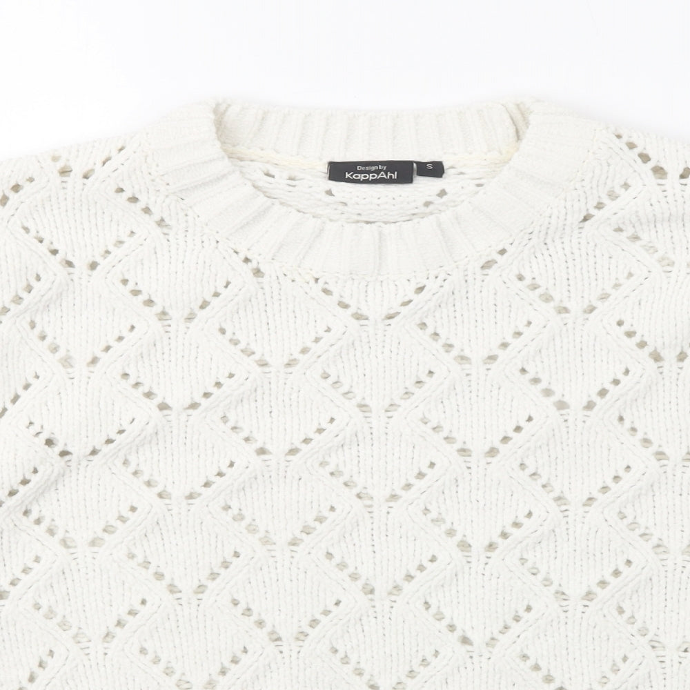 KappAhl Womens Ivory Crew Neck  Polyester Pullover Jumper Size S