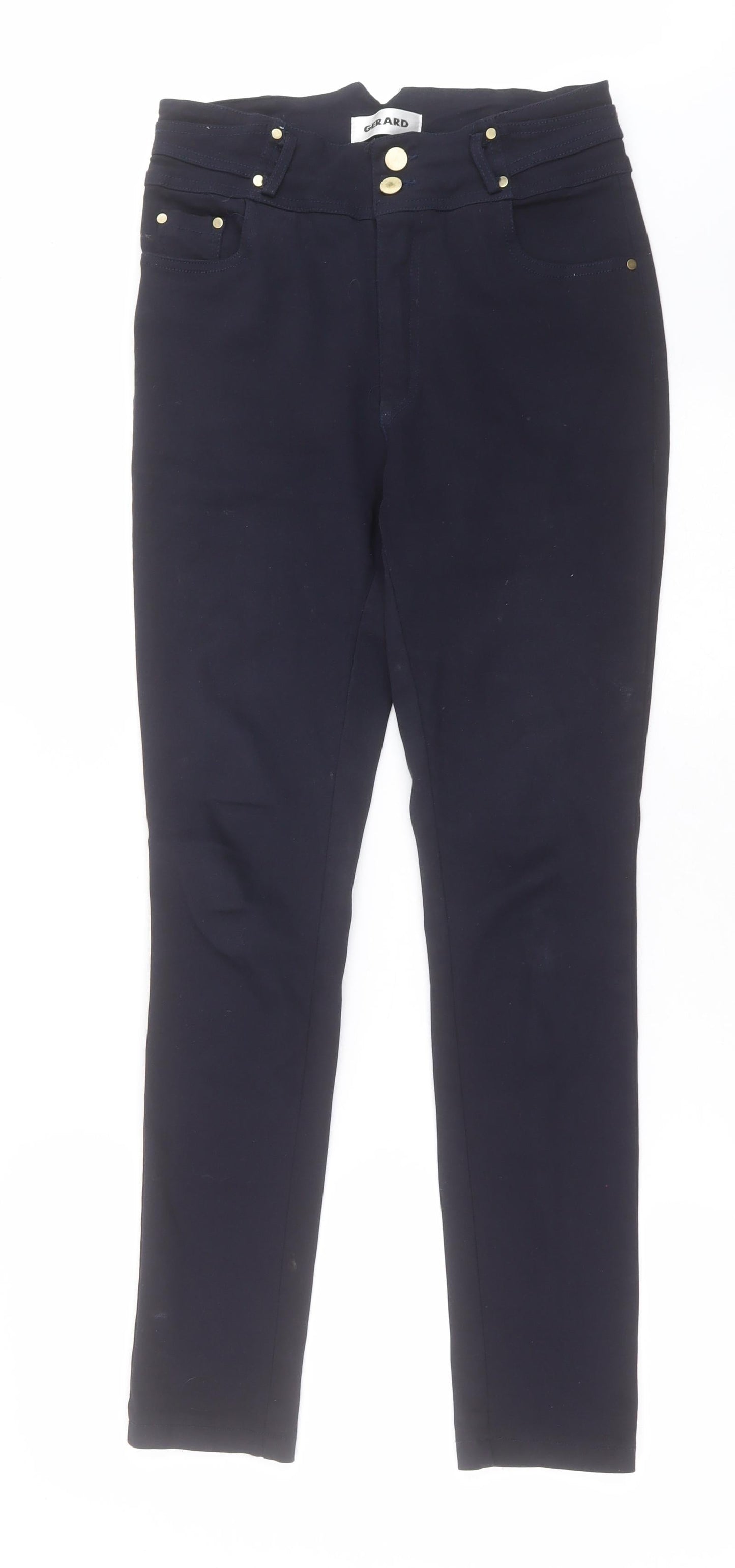 Gerard Womens Blue  Polyester Trousers  Size 30 in L28 in Regular Button