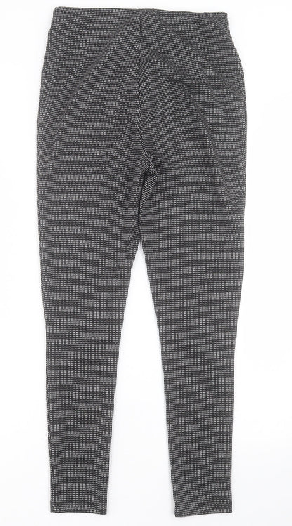 Preloved F&F Womens Black Geometric Polyester Trousers  Size 10 L27 in Regular - Back