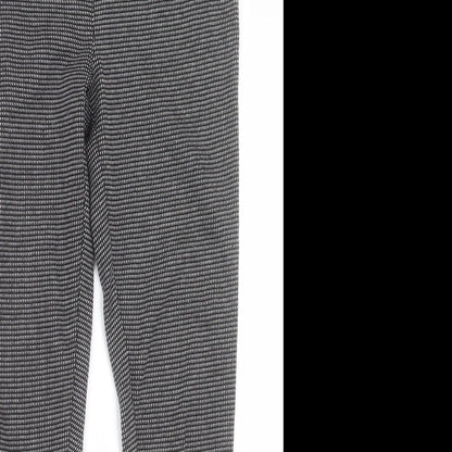 Preloved F&F Womens Black Geometric Polyester Trousers  Size 10 L27 in Regular - Detail
