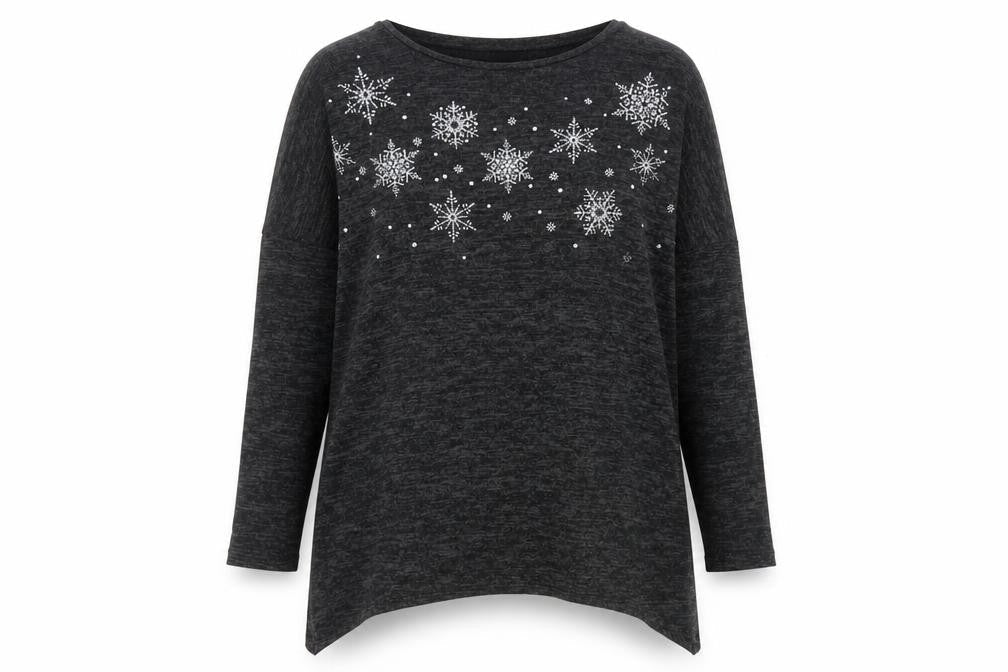George Womens Grey Crew Neck  Polyester Pullover Jumper Size S