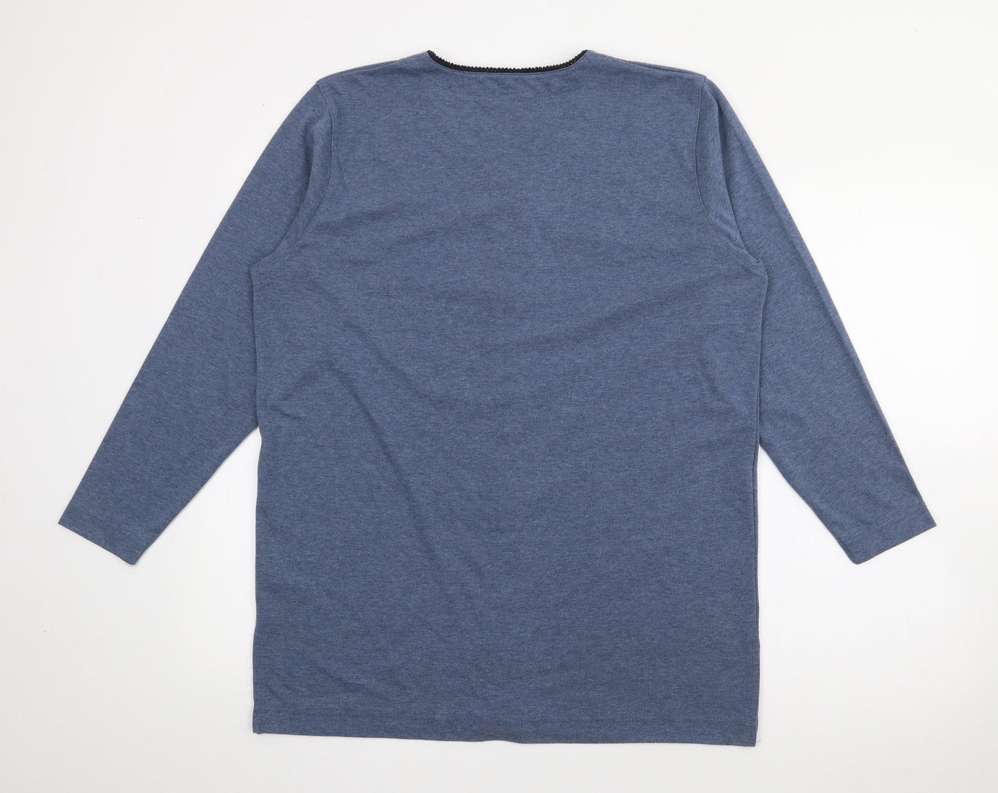 Preworn Womens Blue V-Neck  Polyester Cardigan Jumper Size S