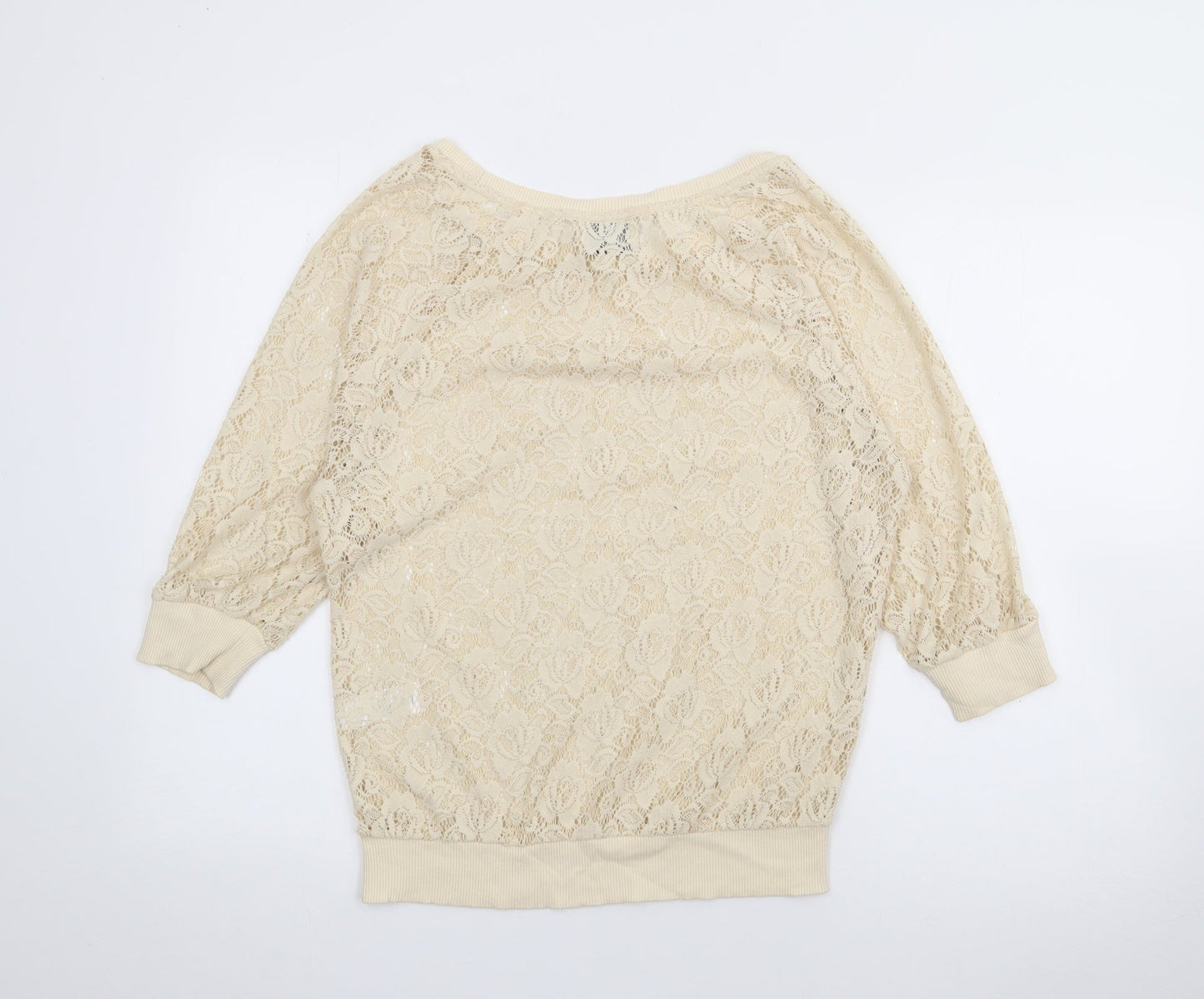 NEXT Womens Ivory Boat Neck  Polyester Pullover Jumper Size 6