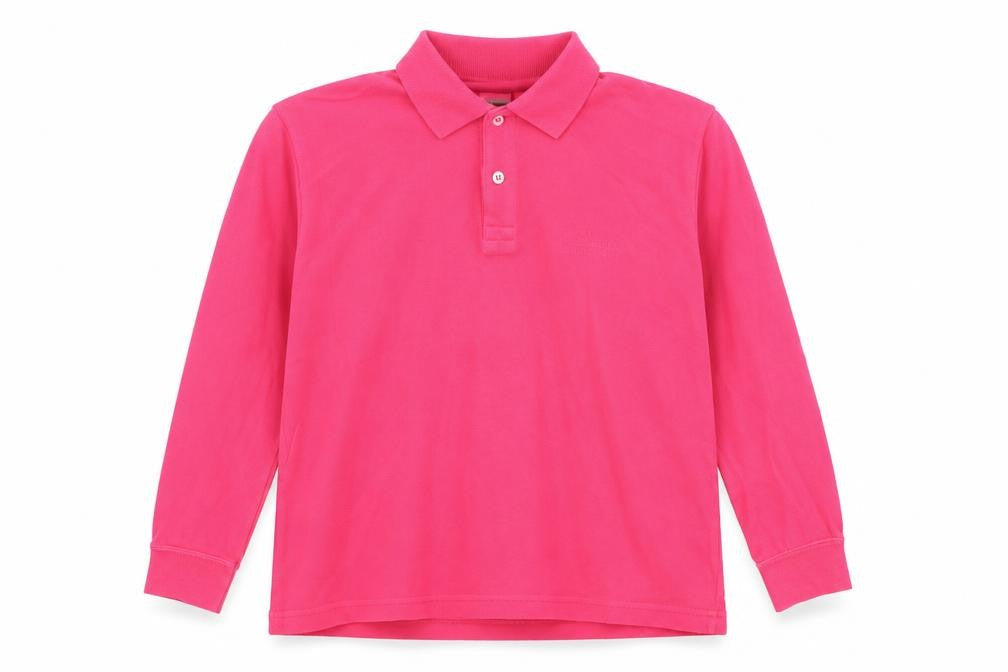 United Colors of Benetton Girls Pink  Cotton Pullover Polo Size S Collared Button