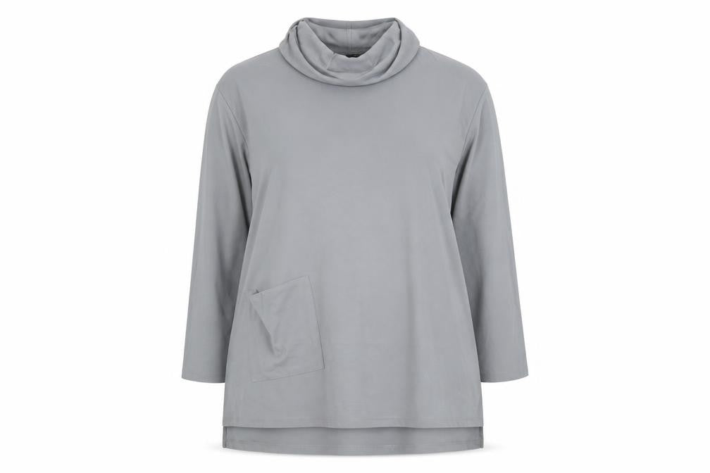 Young Kim Womens Grey Roll Neck  Nylon Pullover Jumper Size 16