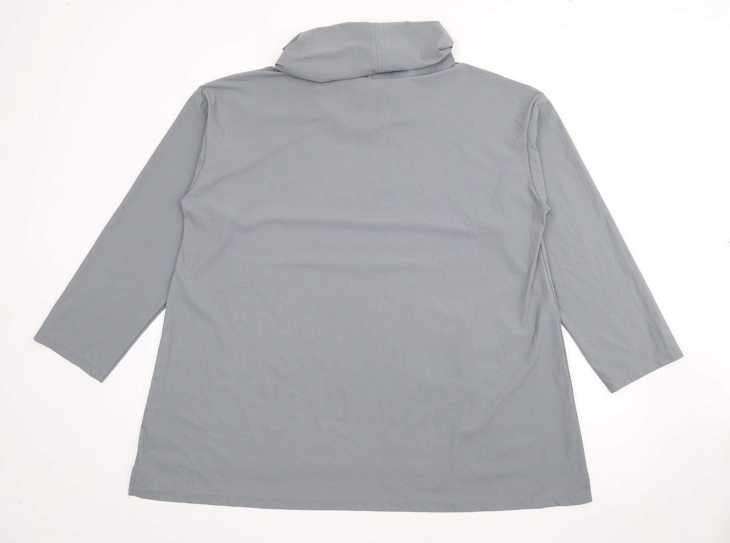 Young Kim Womens Grey Roll Neck  Nylon Pullover Jumper Size 16