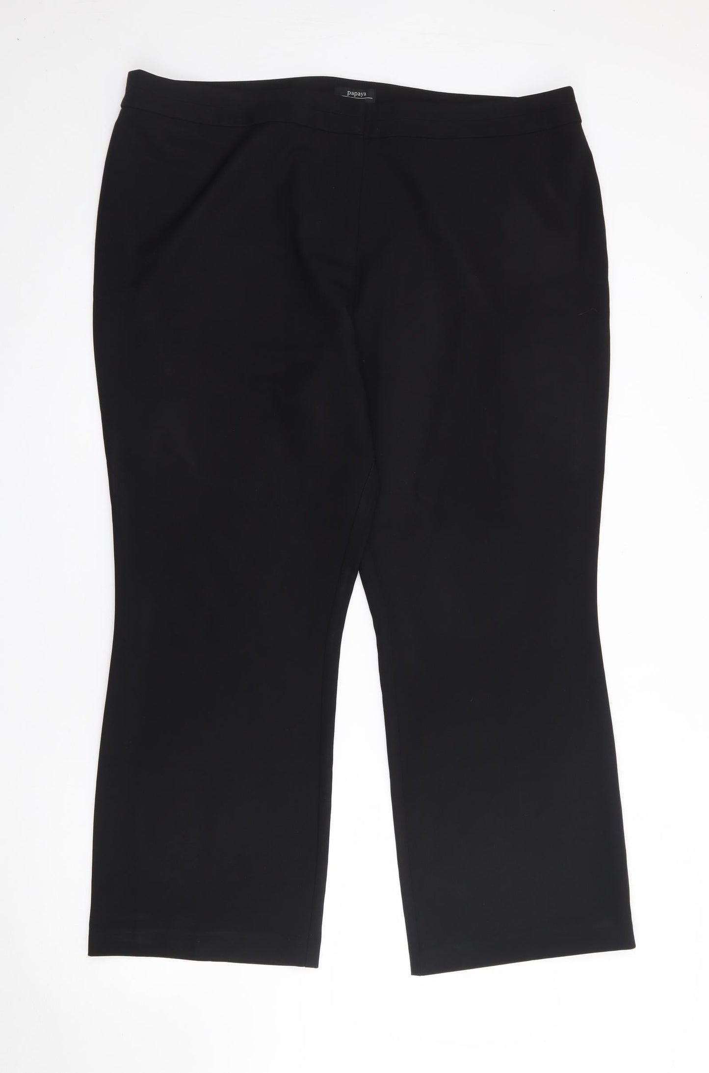 Papaya Womens Black  Polyester Trousers  Size 12 L27 in Regular