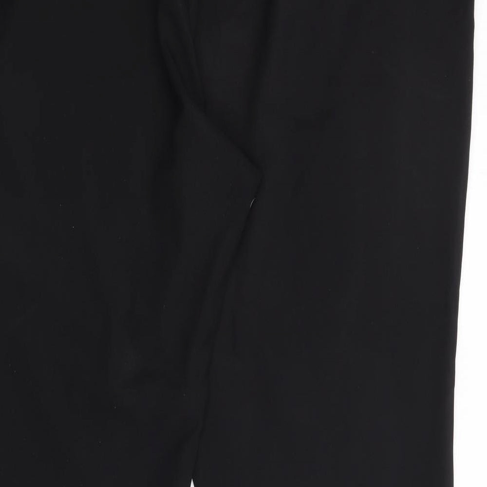 Papaya Womens Black  Polyester Trousers  Size 12 L27 in Regular