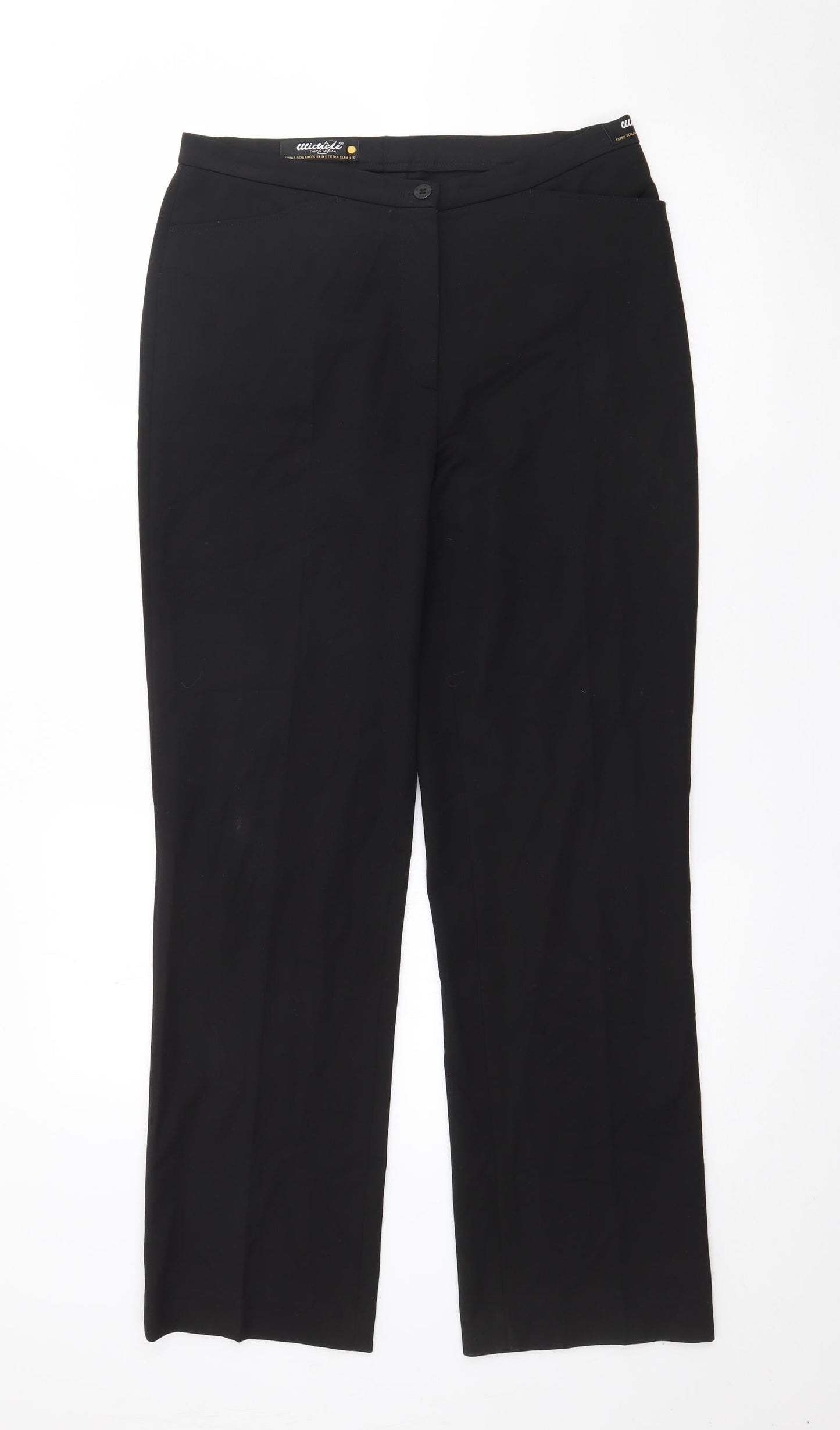 Wichele Womens Black  Polyester Trousers  Size 10 L20 in Regular