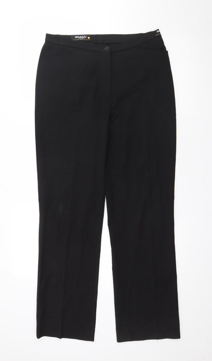 Wichele Womens Black  Polyester Trousers  Size 10 L20 in Regular