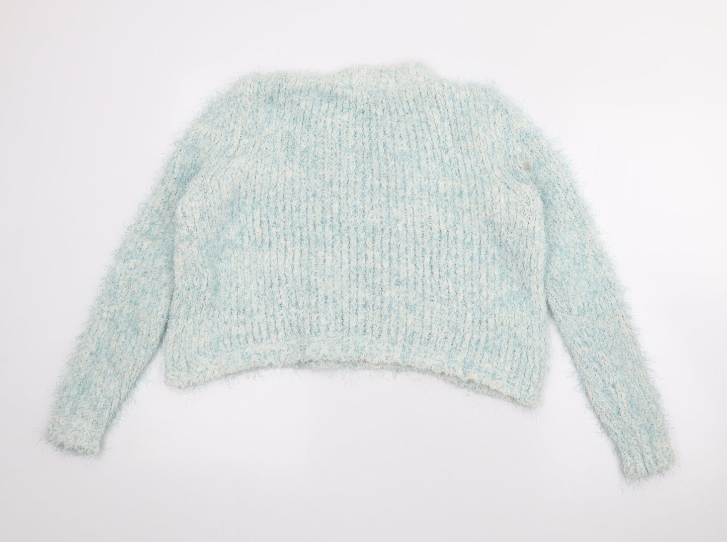 F&F Womens Blue Crew Neck  Viscose Pullover Jumper Size 8