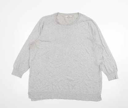 Preloved NEXT Womens Grey Crew Neck  Cotton Pullover Jumper Size 20 - Front