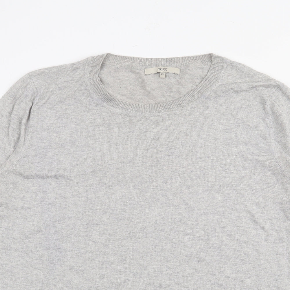 NEXT Womens Grey Crew Neck  Cotton Pullover Jumper Size 20
