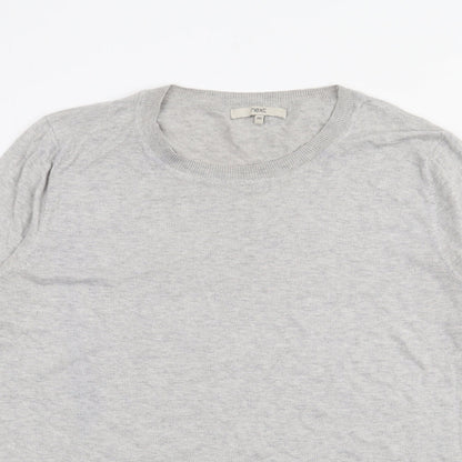 Preloved NEXT Womens Grey Crew Neck  Cotton Pullover Jumper Size 20 - Detail