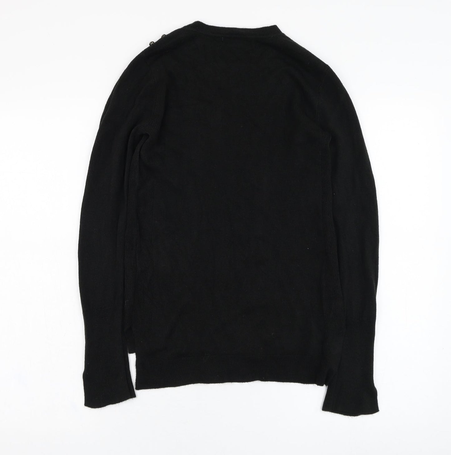 Primark Womens Black Round Neck  Acrylic Pullover Jumper Size 4