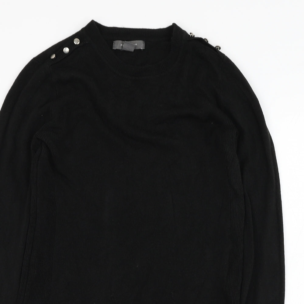 Primark Womens Black Round Neck  Acrylic Pullover Jumper Size 4