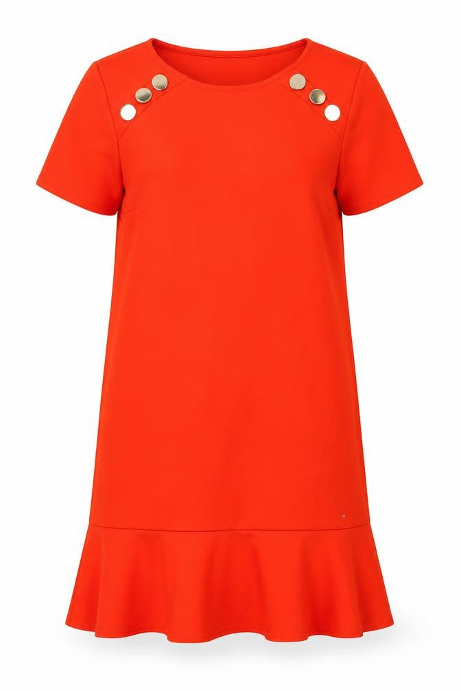 River Island Womens Orange  Polyester Shift  Size 6  Round Neck Pullover
