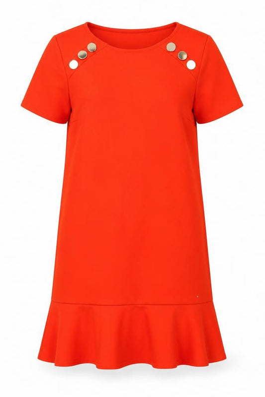 River Island Womens Orange  Polyester Shift  Size 6  Round Neck Pullover