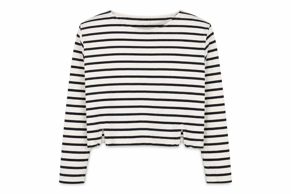 River Island Womens Ivory Striped Cotton Pullover Sweatshirt Size 6  Pullover