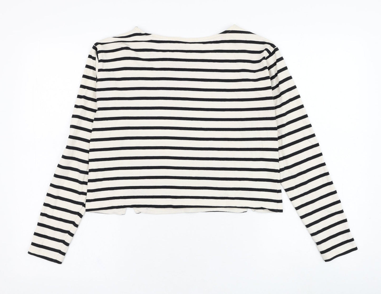 River Island Womens Ivory Striped Cotton Pullover Sweatshirt Size 6  Pullover