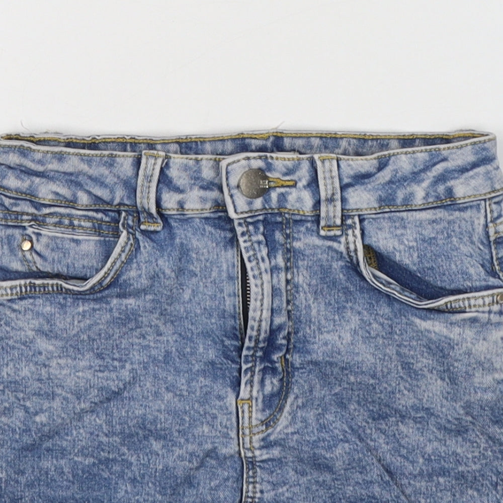Bershka Mens Blue  Cotton  Shorts Size 60 in  Regular Button