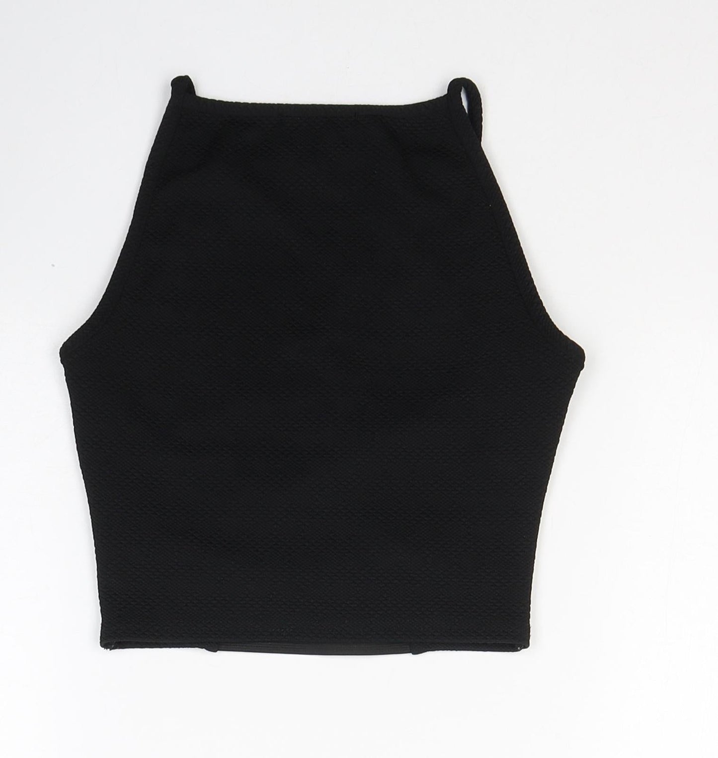 Pink Soda Womens Black  Polyester Cropped Tank Size 6 Square Neck