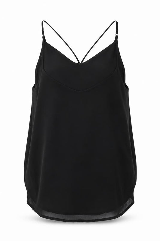 Only Womens Black  Polyester Camisole Tank Size 6 Round Neck