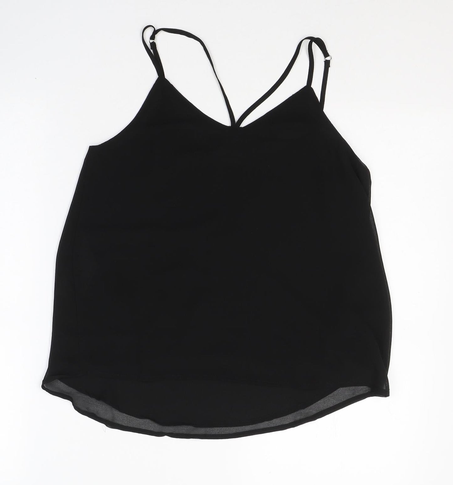 Only Womens Black  Polyester Camisole Tank Size 6 Round Neck