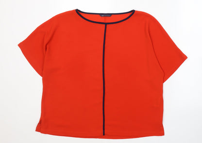 Marks & Spencer Womens Red  Polyester  T-Shirt Size 12 Round Neck