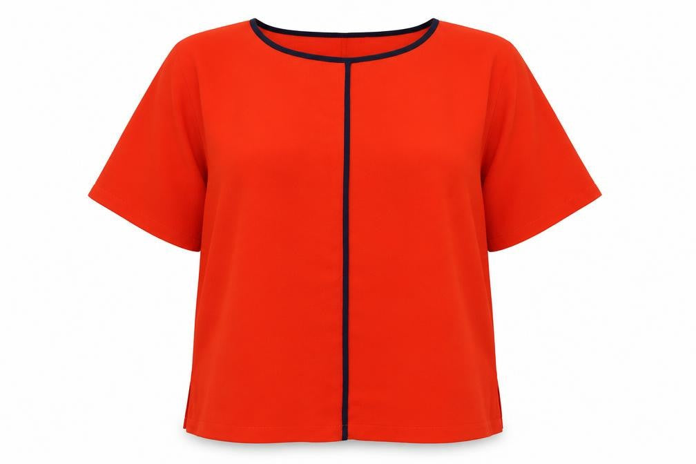 Marks & Spencer Womens Red  Polyester  T-Shirt Size 12 Round Neck