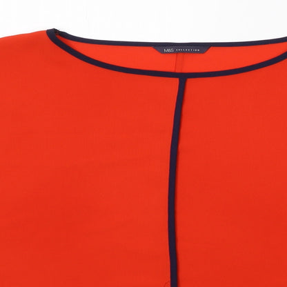 Marks & Spencer Womens Red  Polyester  T-Shirt Size 12 Round Neck