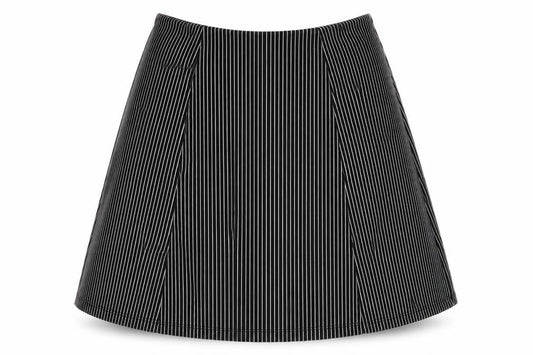 Bershka Womens Black Striped Cotton Mini Skirt Size M