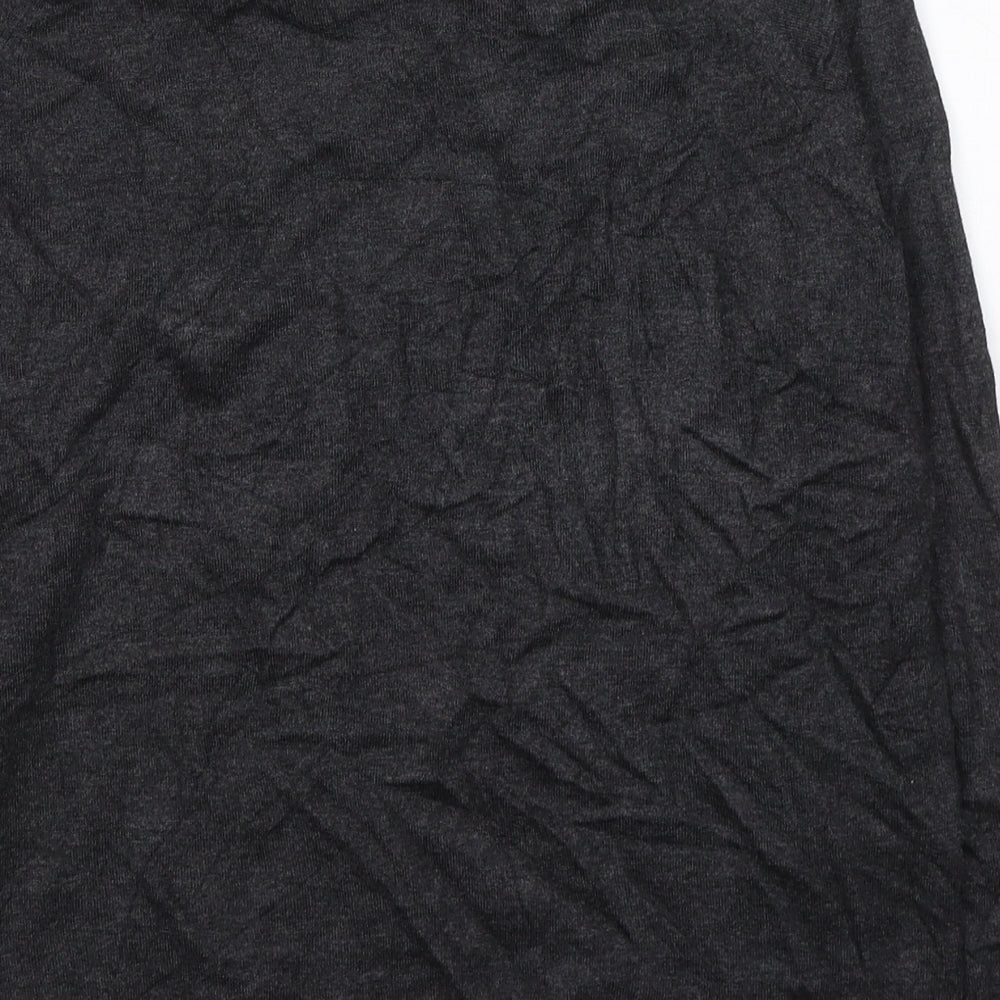 Marks and Spencer Womens Grey Round Neck Floral Viscose Pullover Jumper Size 14