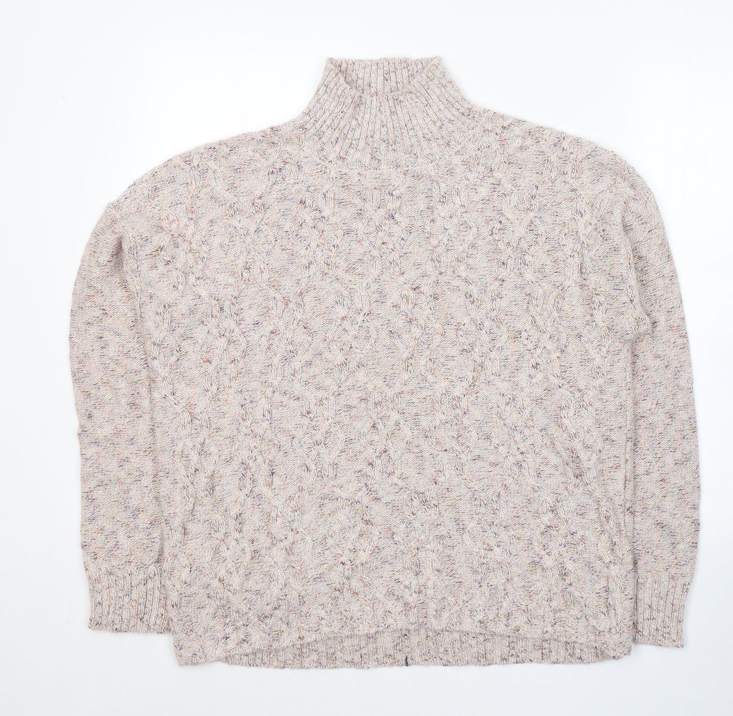 Peyton Primrose Womens Beige High Neck  Acrylic Pullover Jumper Size XL