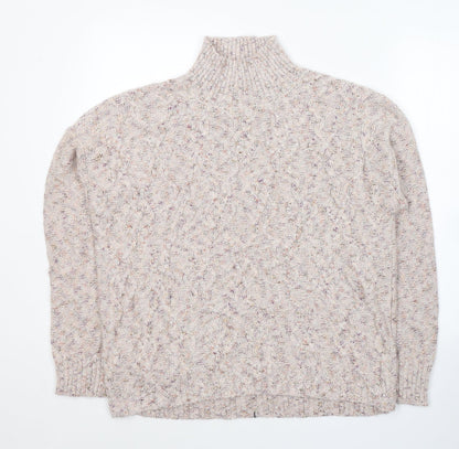 Peyton Primrose Womens Beige High Neck  Acrylic Pullover Jumper Size XL