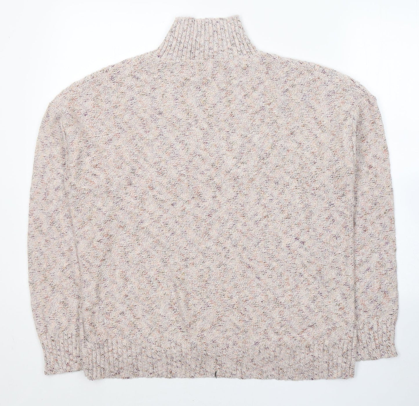 Peyton Primrose Womens Beige High Neck  Acrylic Pullover Jumper Size XL