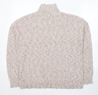 Peyton Primrose Womens Beige High Neck  Acrylic Pullover Jumper Size XL