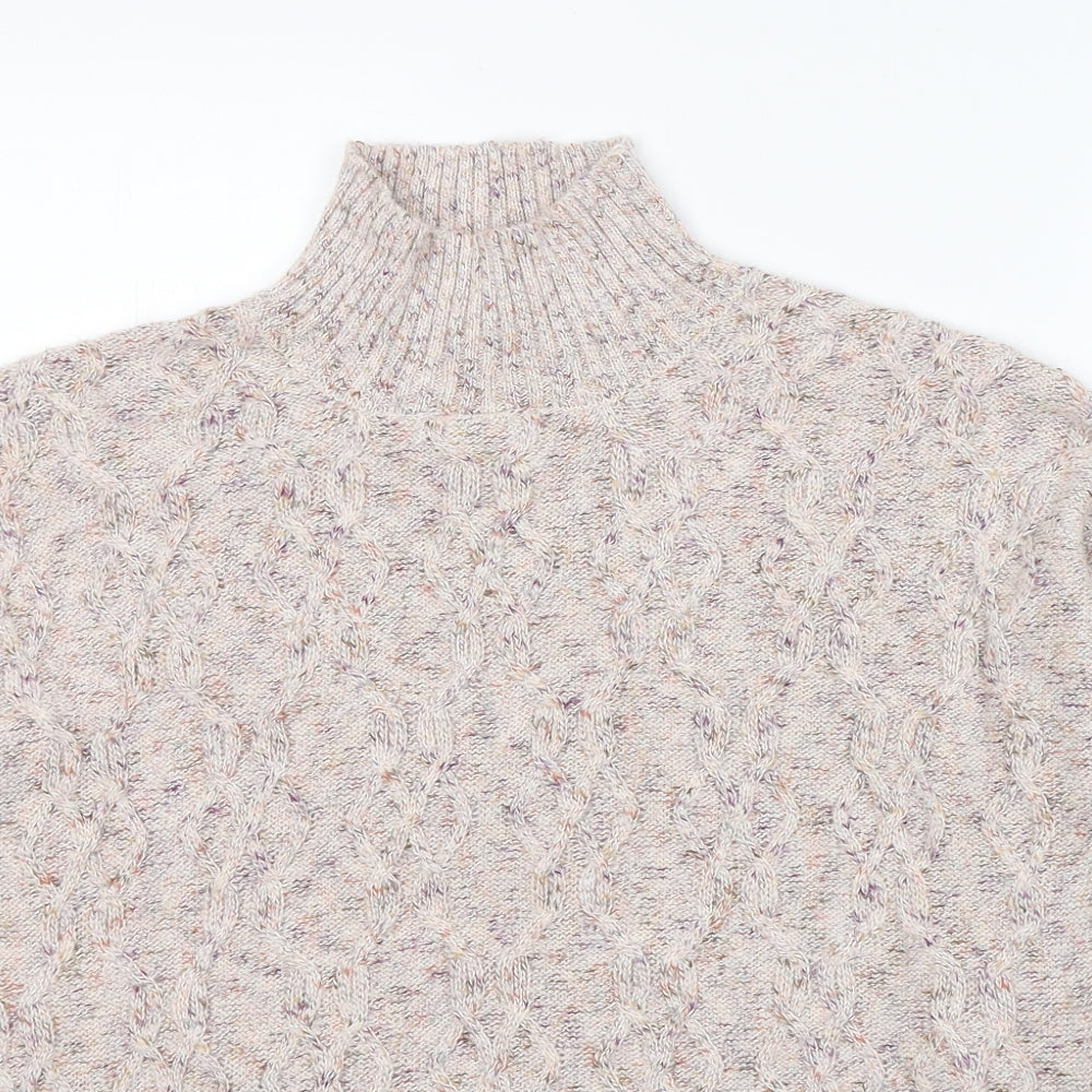 Peyton Primrose Womens Beige High Neck  Acrylic Pullover Jumper Size XL