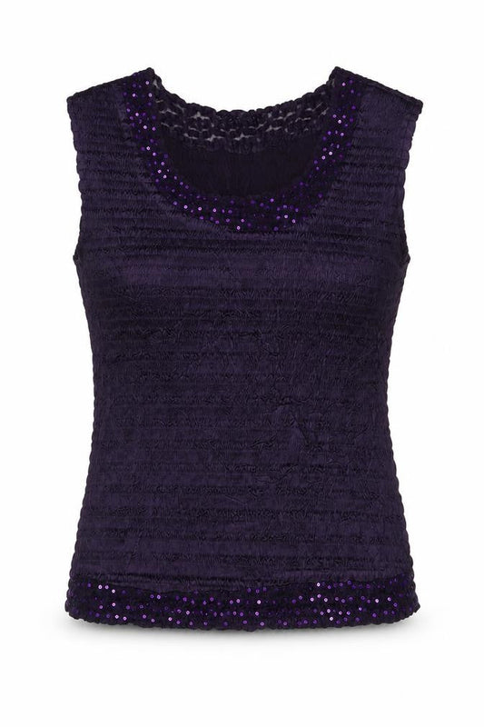 BEAST Womens Purple  Polyester Basic Tank Size M Round Neck