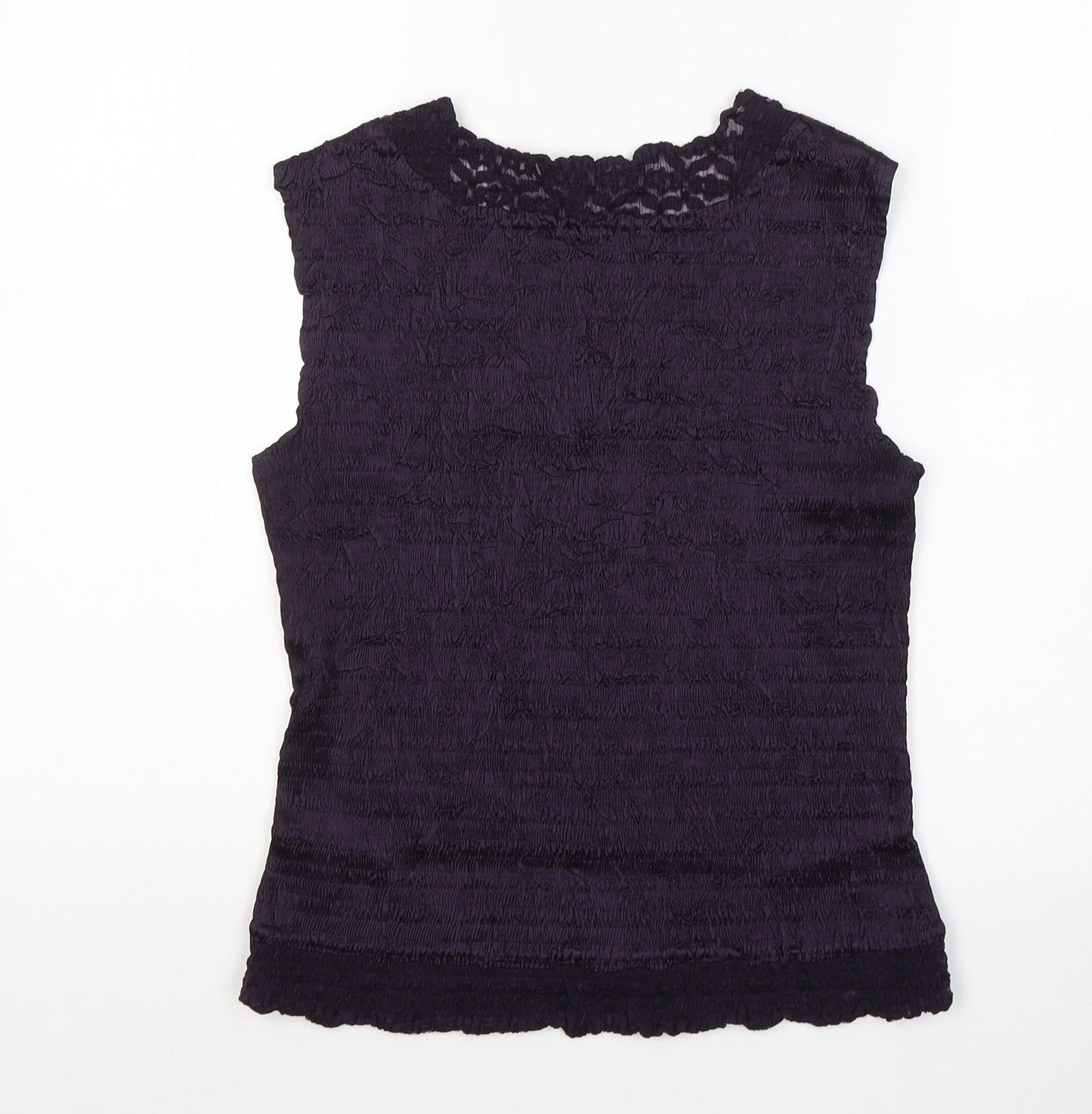 BEAST Womens Purple  Polyester Basic Tank Size M Round Neck