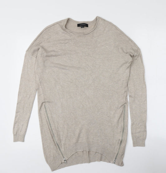 Atmosphere Womens Beige Round Neck  Viscose Pullover Jumper Size 6