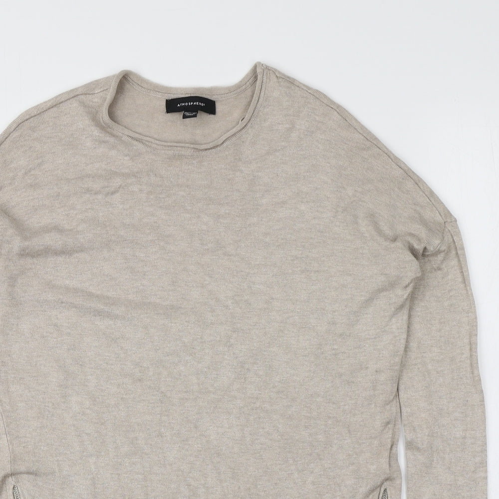 Atmosphere Womens Beige Round Neck  Viscose Pullover Jumper Size 6