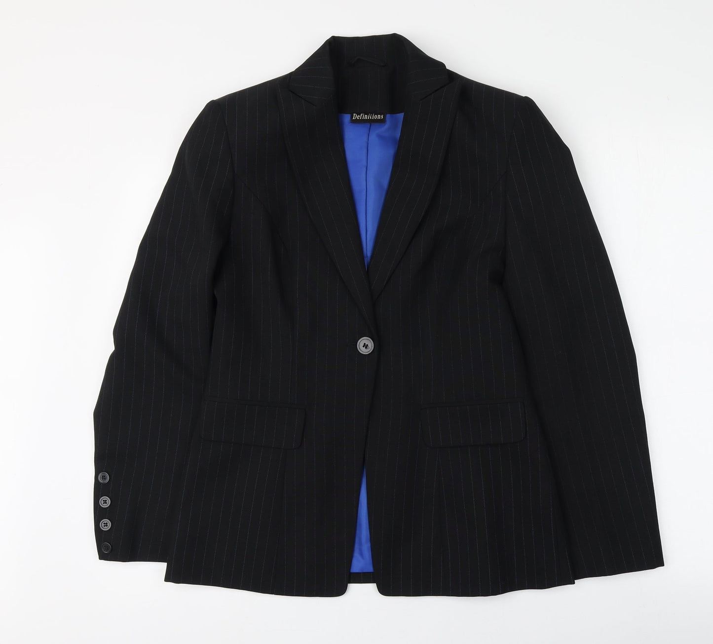 Definitions  Womens Black Striped  Jacket  Size 10