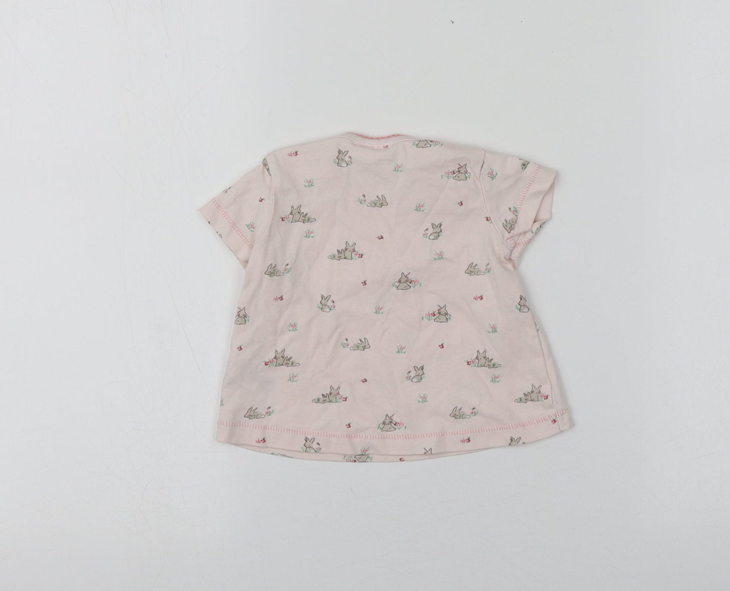 NEXT  Pink  100% Cotton Basic T-Shirt Size 0-3 Months Round Neck