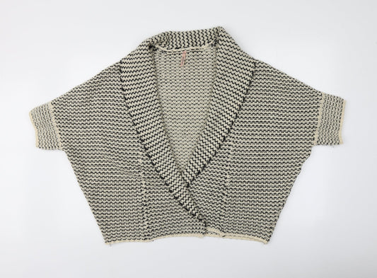 sweewe Womens Beige V-Neck  Acrylic Cardigan Jumper Size 8