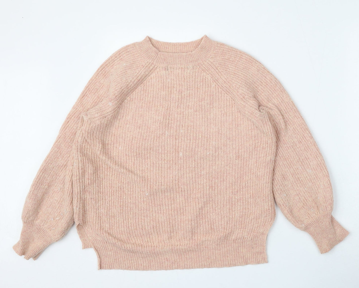 Marks and Spencer Womens Pink Round Neck  Polyamide Pullover Jumper Size S
