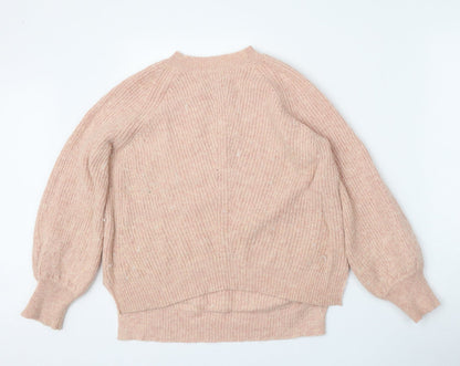 Marks & Spencer Womens Pink Round Neck  Polyamide Pullover Jumper Size S