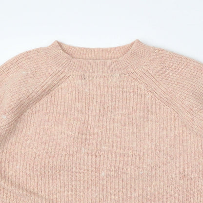 Marks & Spencer Womens Pink Round Neck  Polyamide Pullover Jumper Size S